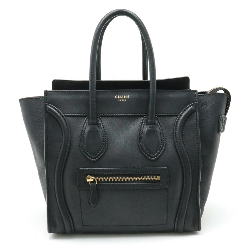 Celine Luggage Tote Shopper Handbag Tote Bag Leather Black